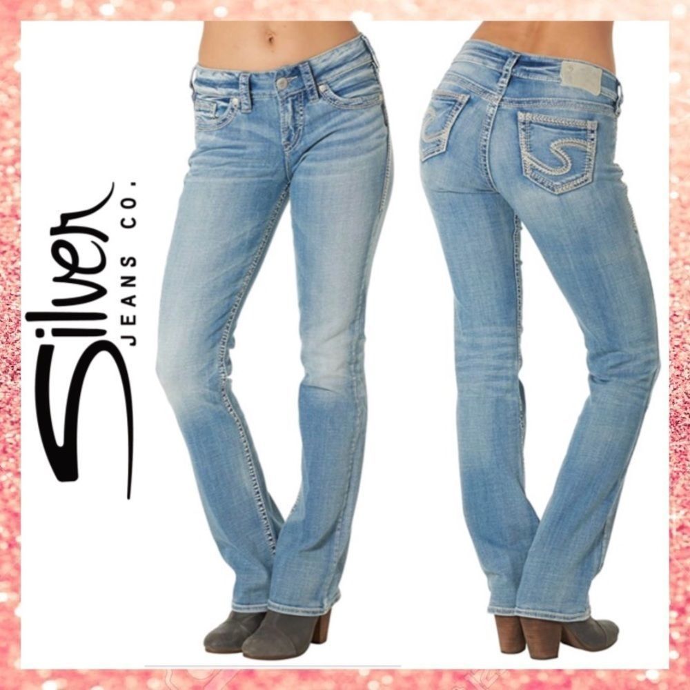 Silver Vintage Light Wash Suki Boot Cut Jeans 27 4